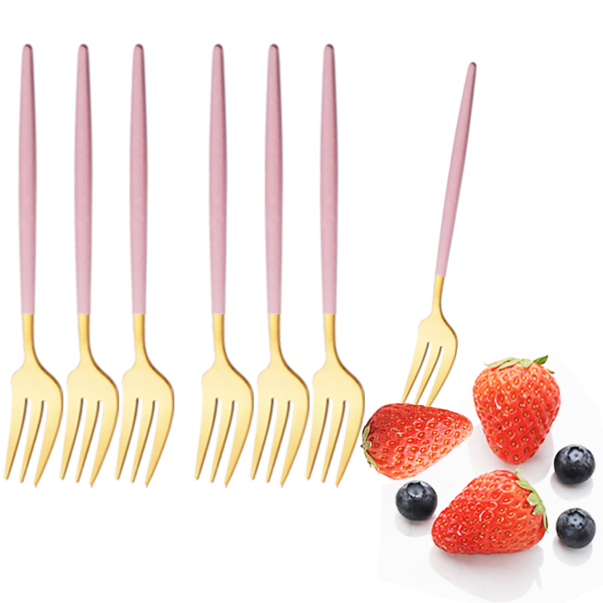 Kitchen Gadgets Gold - 6Pcs Rosa Gold Geschirr Set Edelstahl