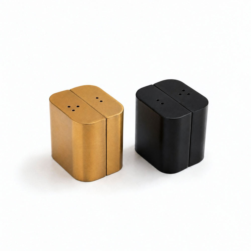 Kitchen Gadgets Gold - Goldfarbener Gewürzbehälter aus Edelstahl, moderner Salz-